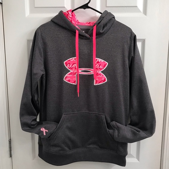 Under Armour Tops - UNDER ARMOUR Sweatshirt Hoodie Breast Cancer Awareness Medium
